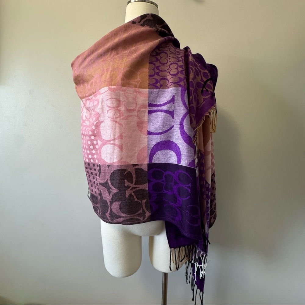 Chic Pink and Purple Patterned Scarf